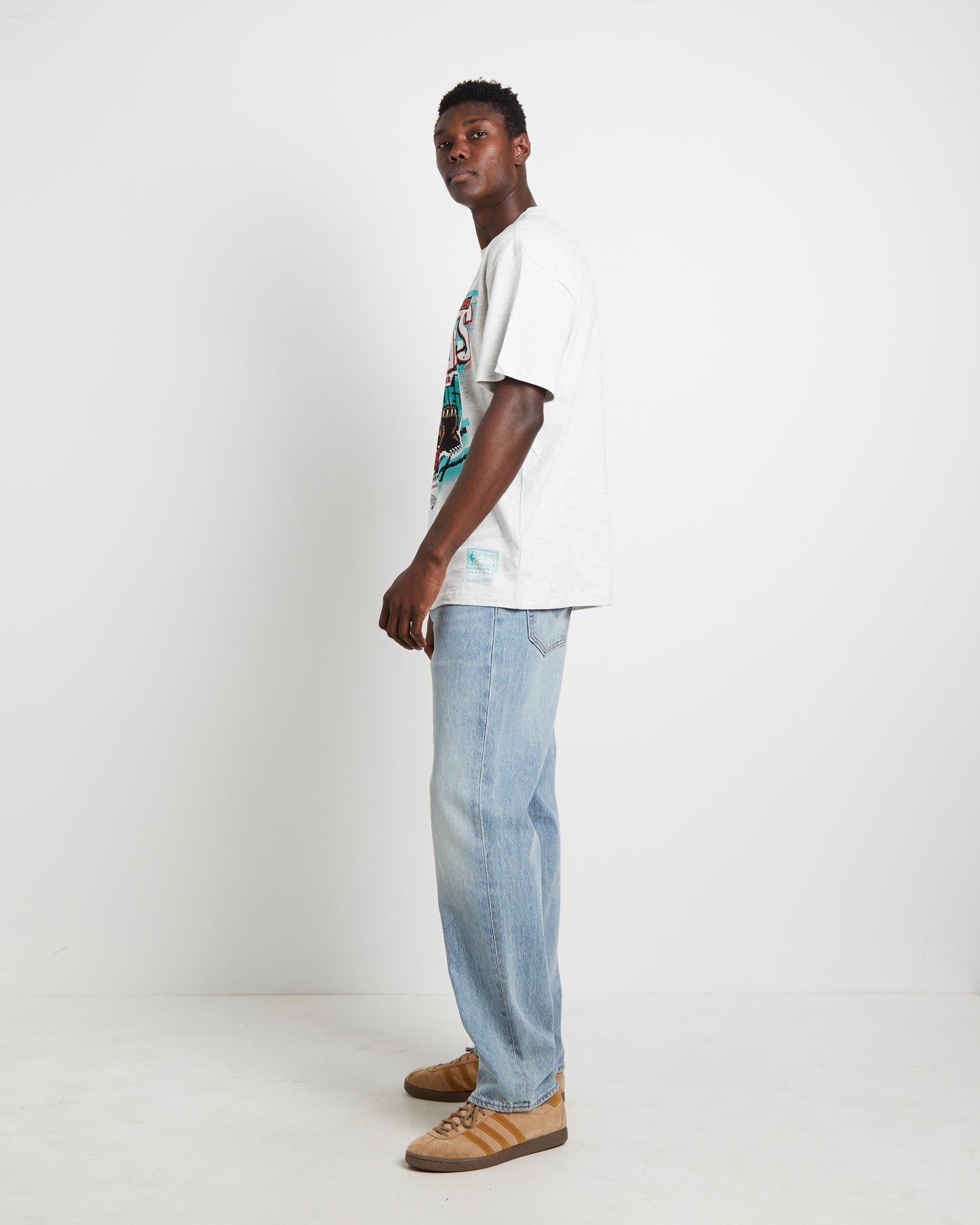 Grizzlies Abstract Short Sleeve T-Shirt in Silver Marle