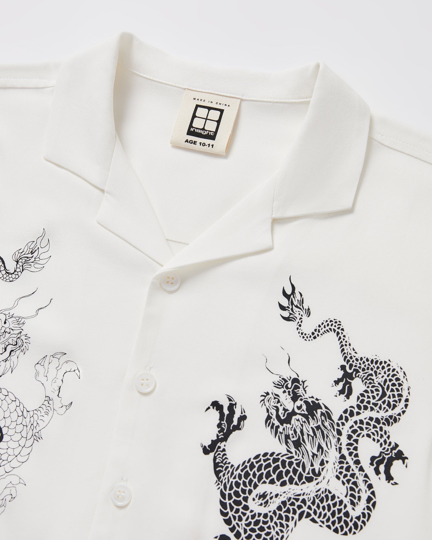 Teen Boys Draco Short Sleeve Resort Shirt in White