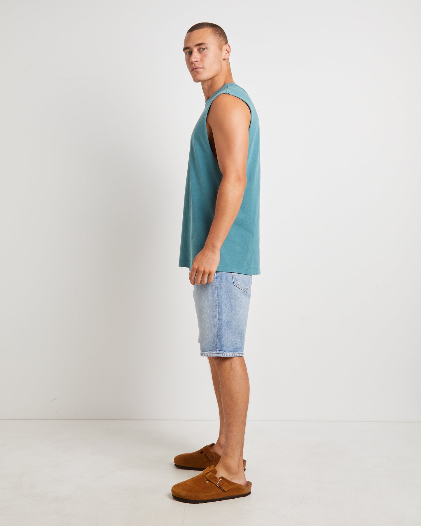 Fragment Muscle Tee in Teal