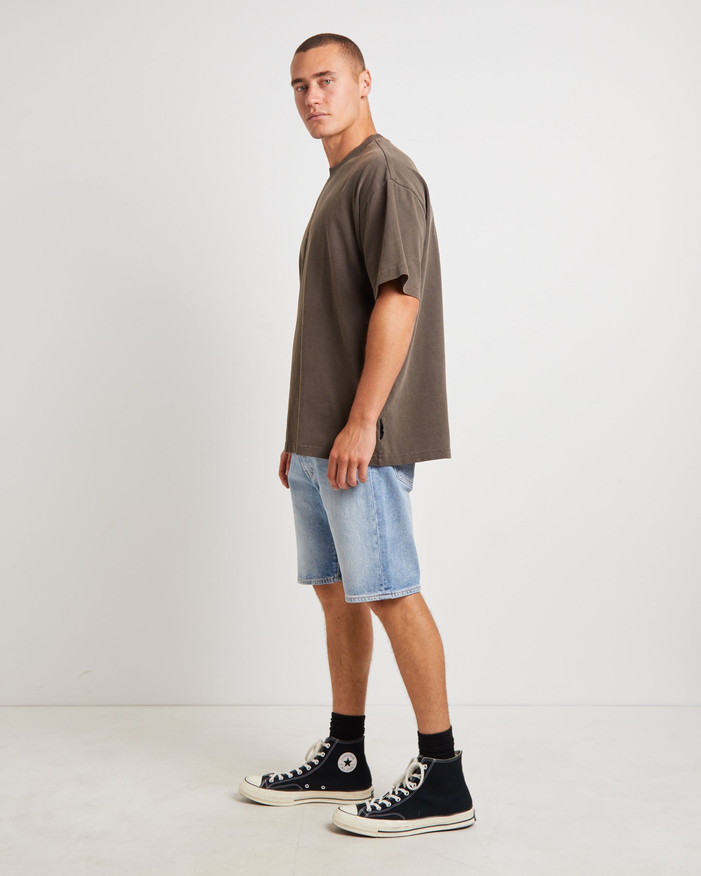 Warped Short Sleeve T-Shirt in Umber Brown