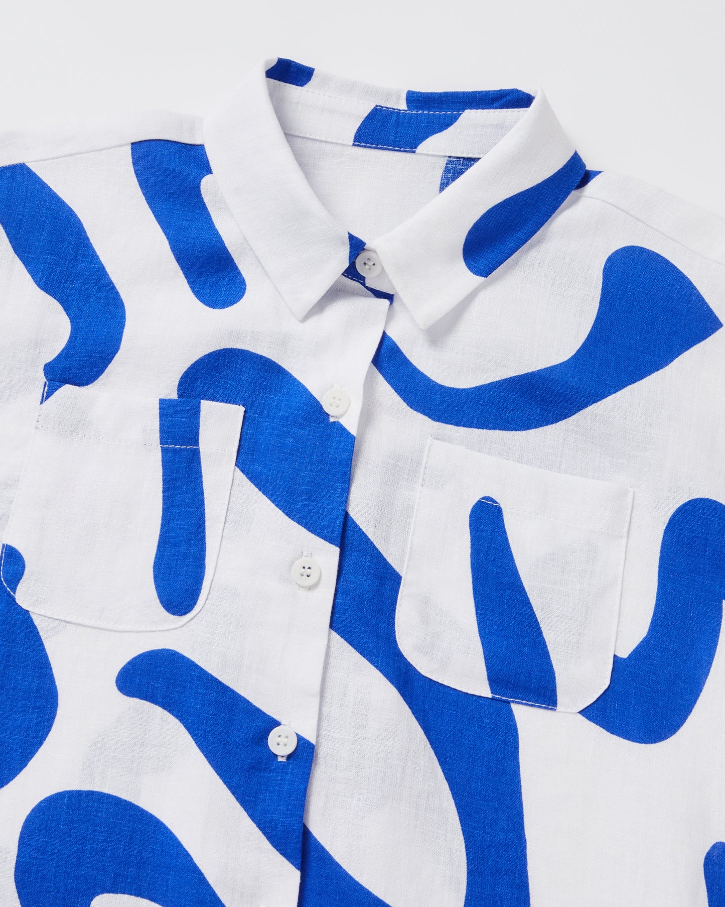 Girls Charlie Swirl Short Sleeve Shirt in Blue