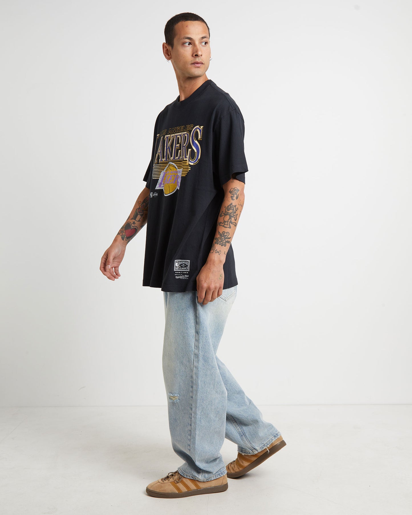 Underscore Lakers Short Sleeve T-Shirt in Faded Black