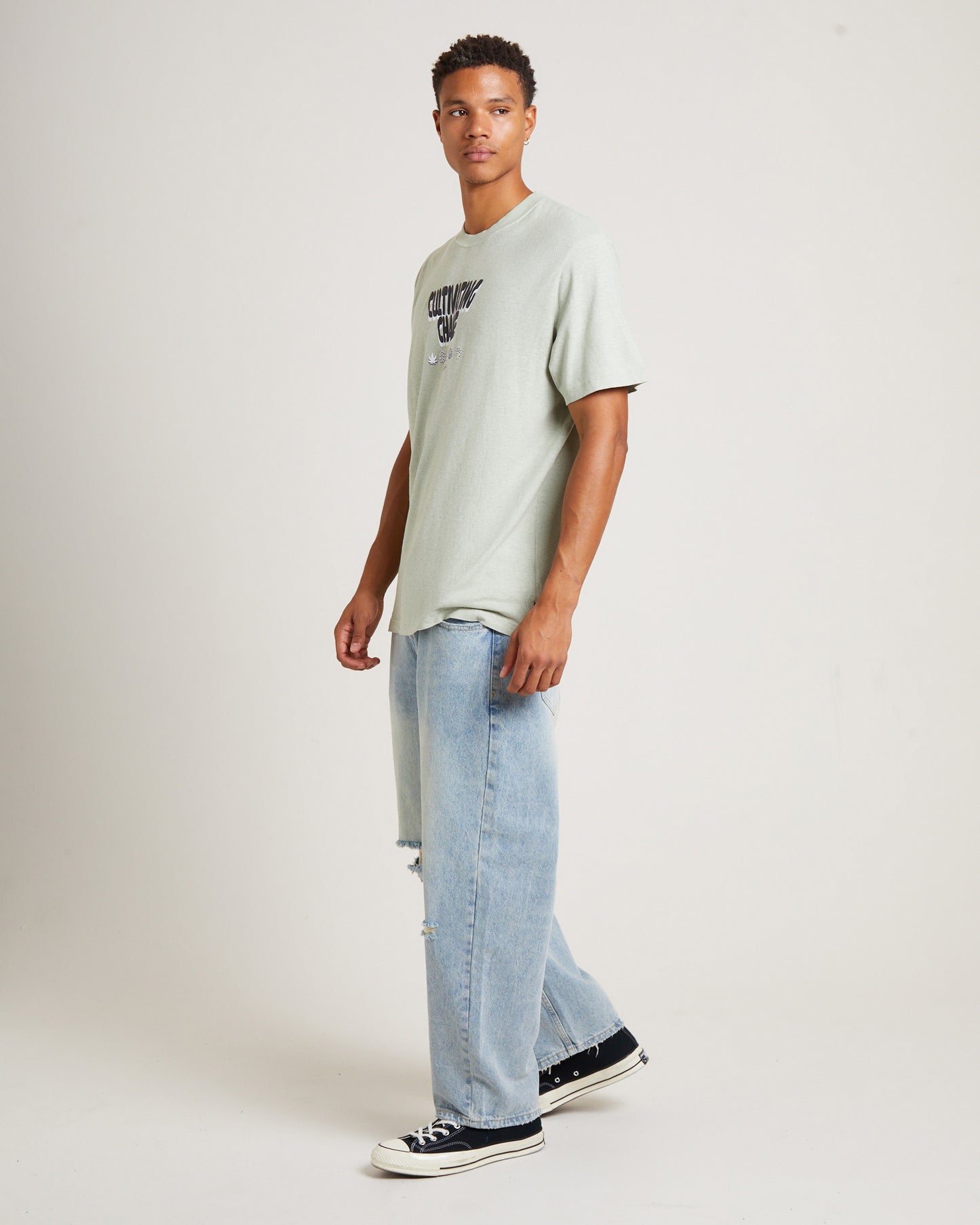 Proclaim Hemp Retro Fit Short Sleeve T-Shirt in Eucalyptus