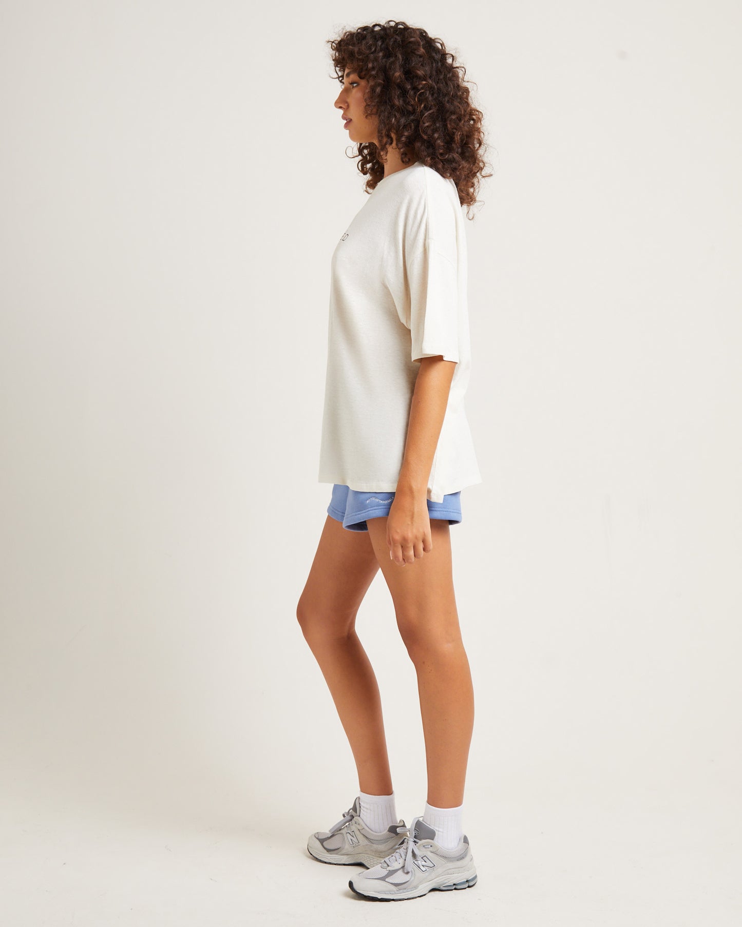 State Linen Oversized T-Shirt in Cream