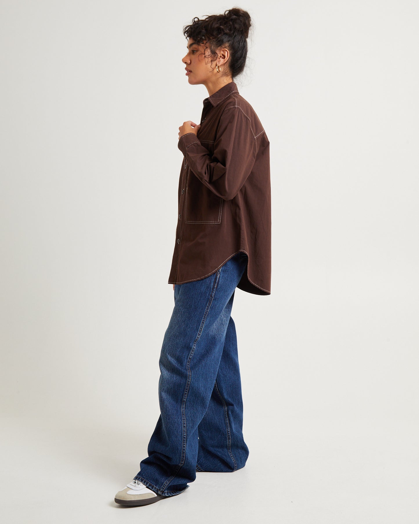 Cliff Long Sleeve Shirt Chocolate
