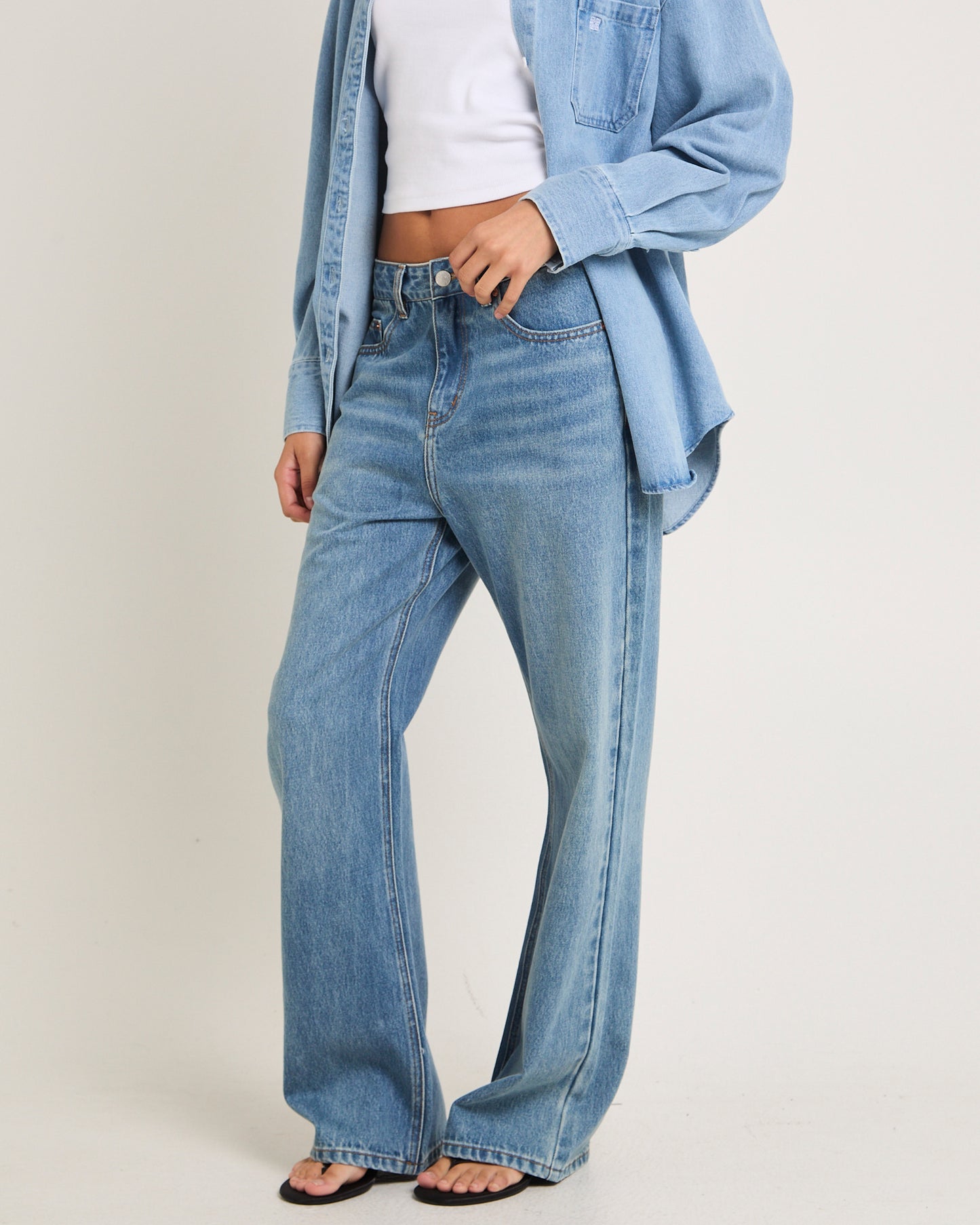 Alexa Mid Rise Relaxed Denim Jeans
