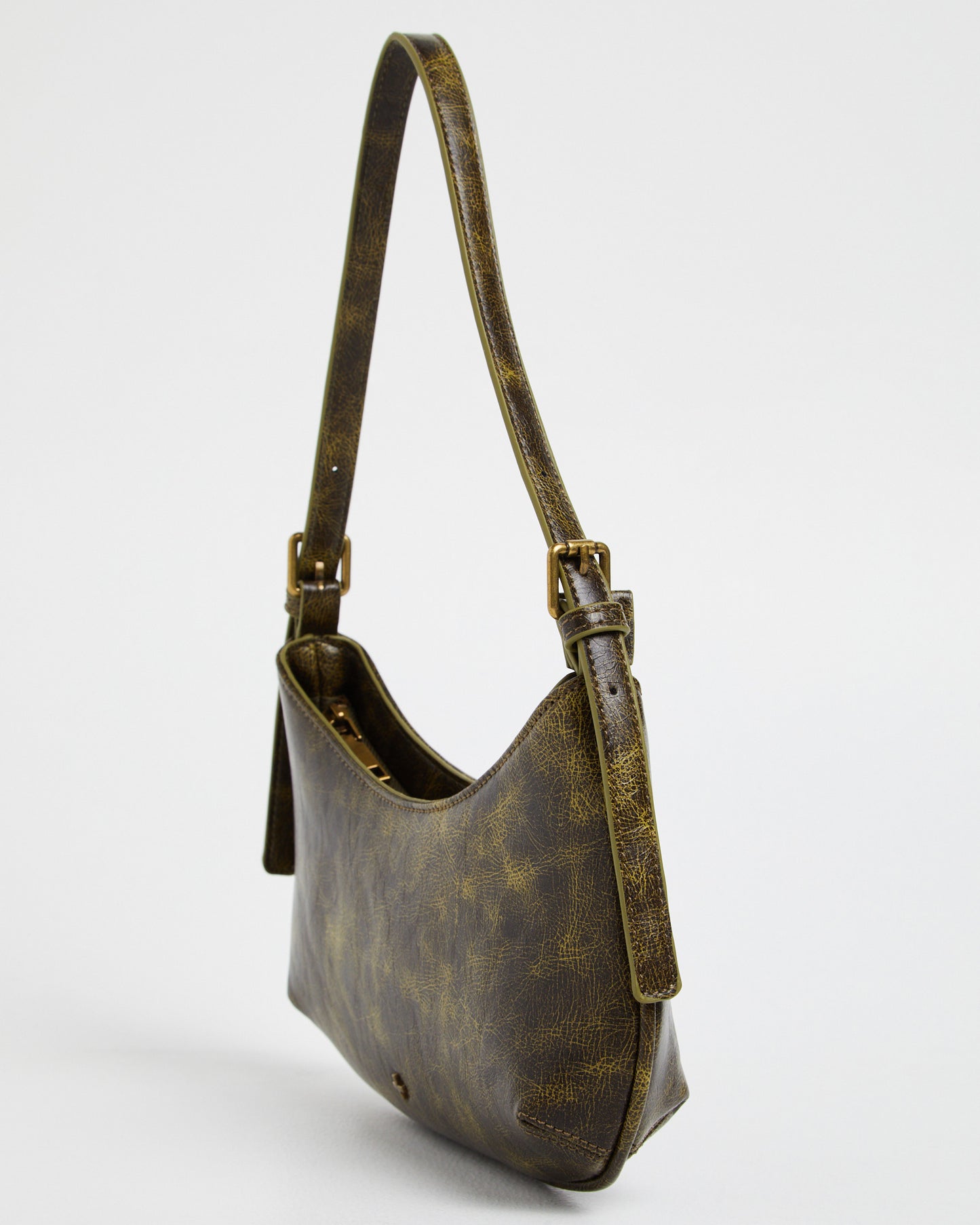 Cari Shoulder Bag Green Distressed