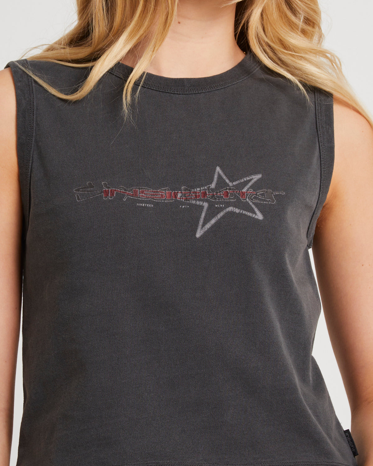 Gaze Y2K Muscle Tank CHARCOAL