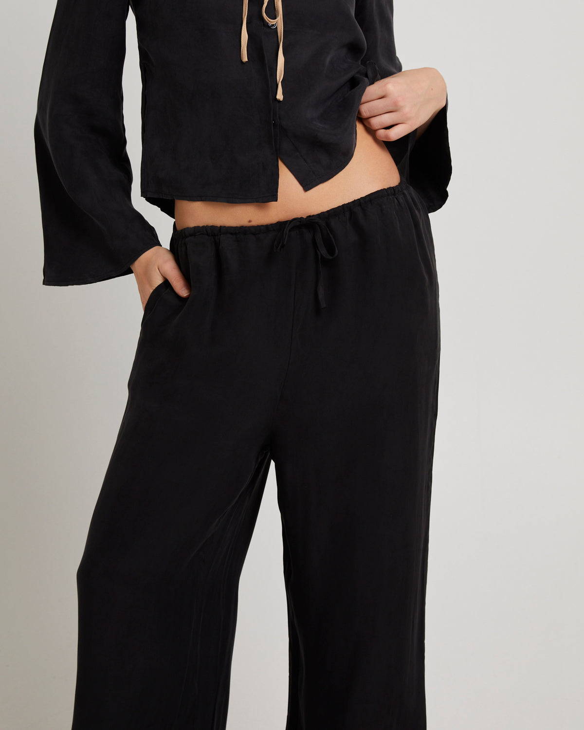 Tie Up Pants BLACK
