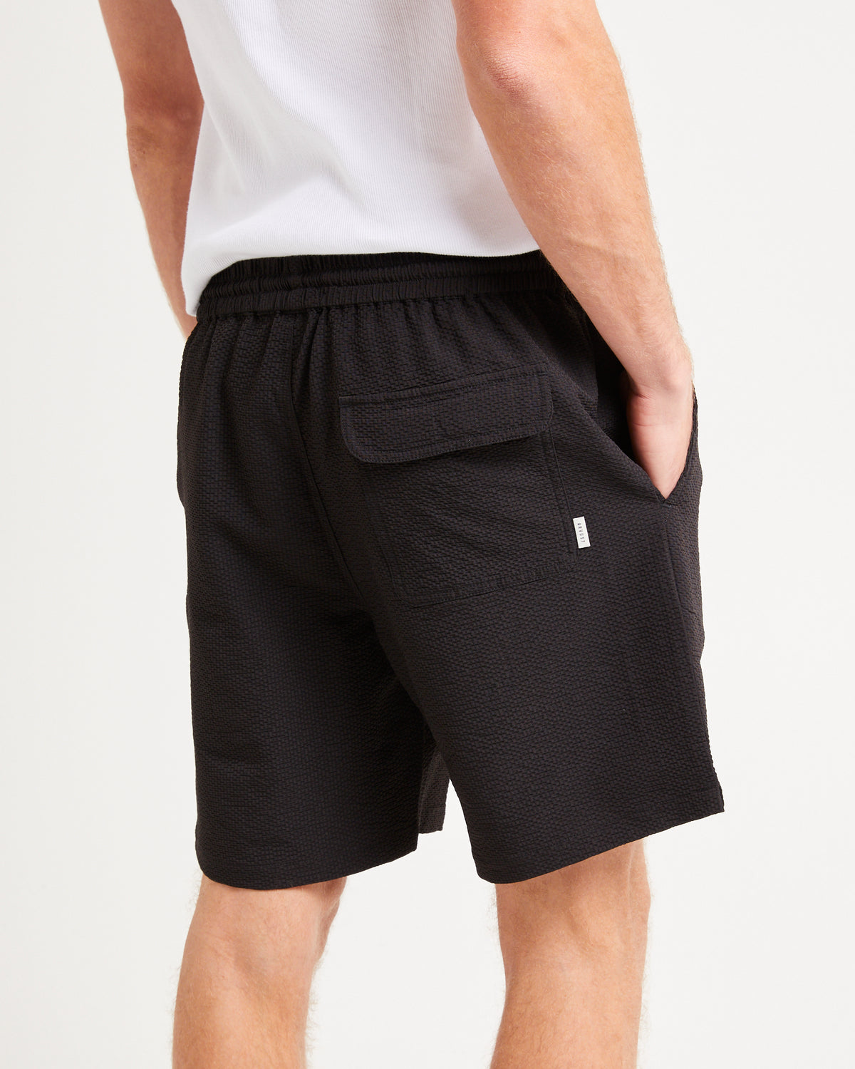 Morrison Seersucker Shorts BLACK