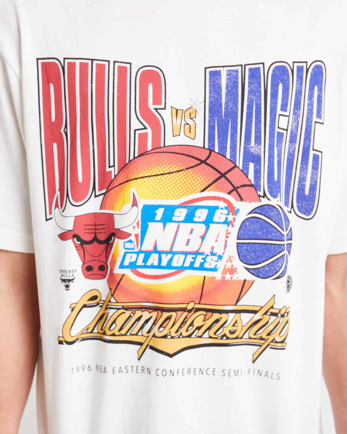 1996 NBA Playoffs Bulls vs Magic T-Shirt WHITE