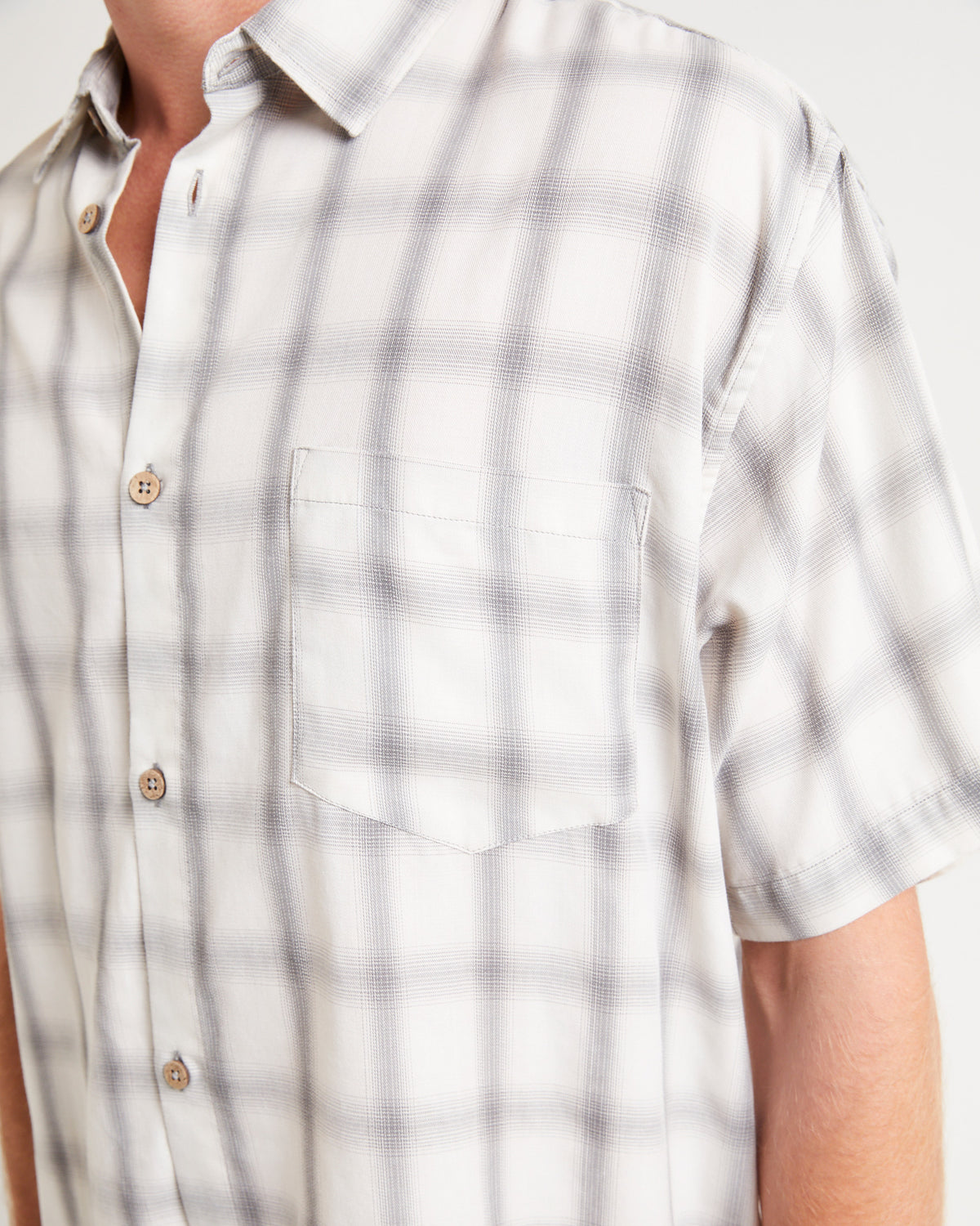 Dazed Ombre Check Short Sleeve Shirt GREY