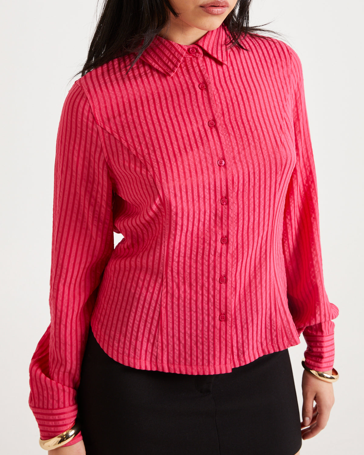 Dharia Long Sleeve Shirt PINK STRIPE