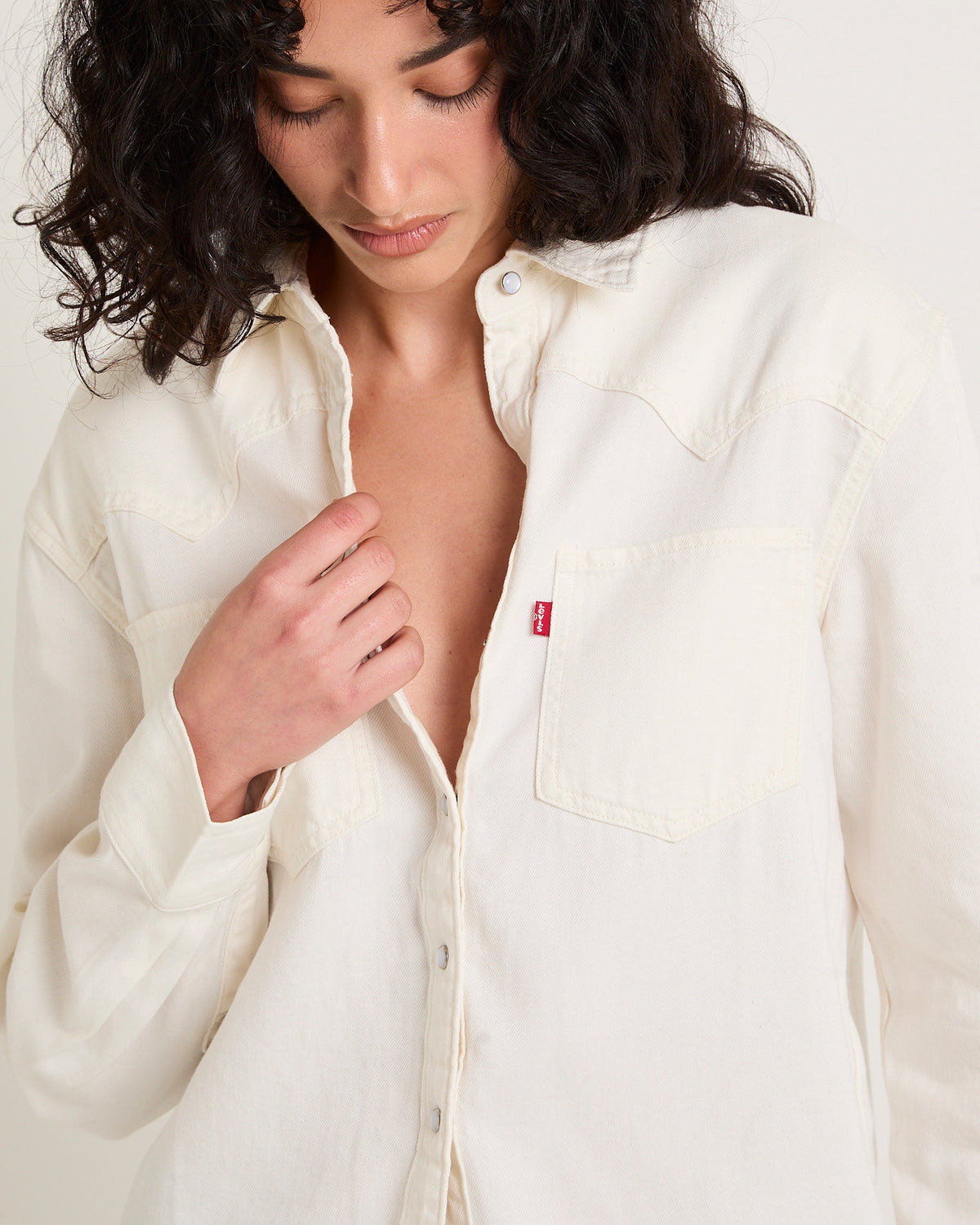 Teodora Western Denim Shirt ECRU CREW