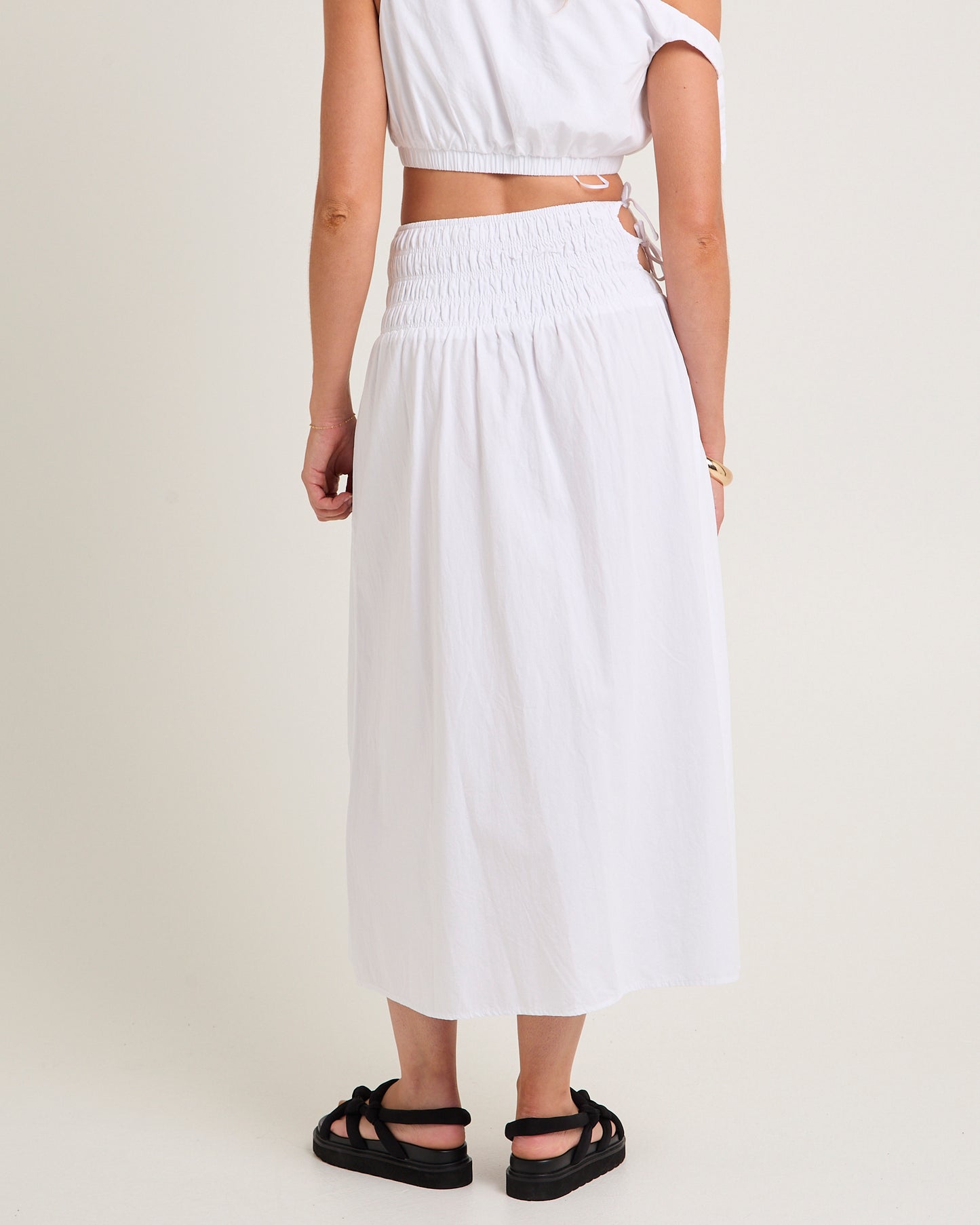 Clara Tie Side Midi Skirt