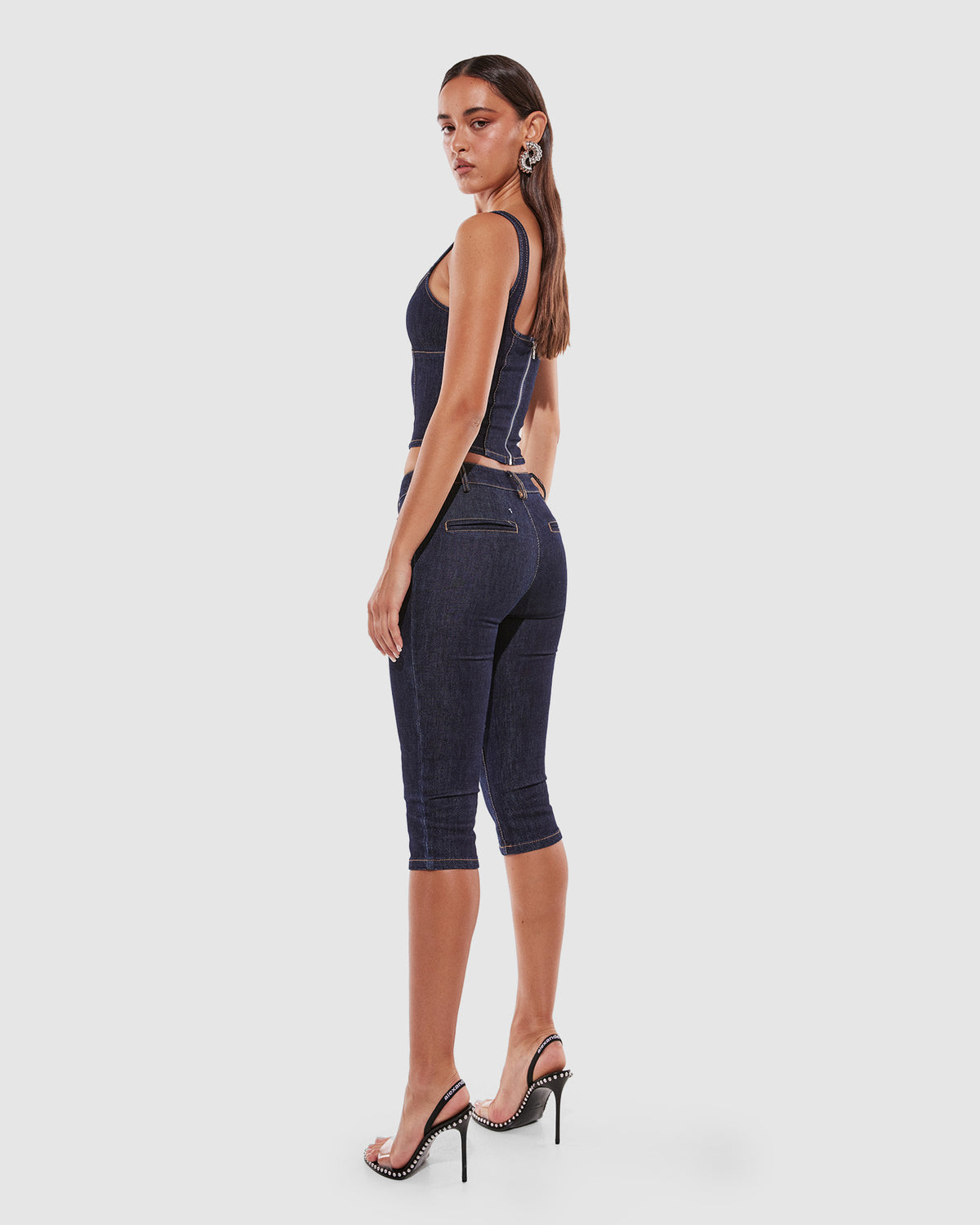 Hannah Denim Top DARK DENIM