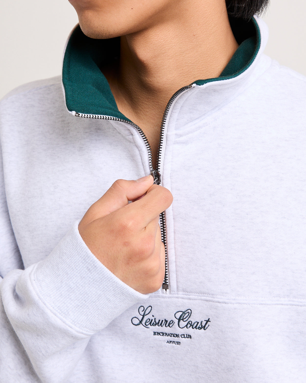 Club 1/4 Zip Fleece Jumper FROST MARLE