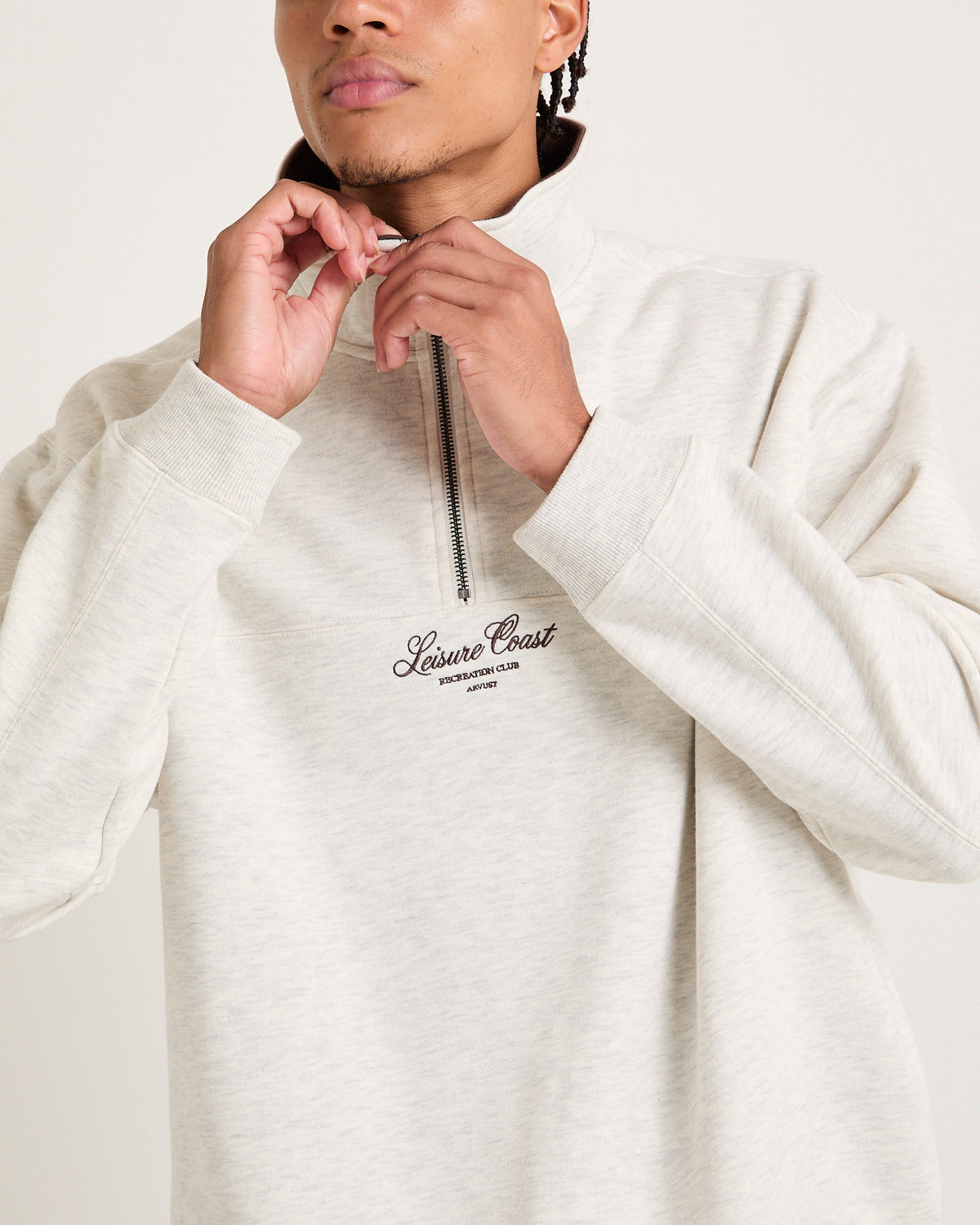 Club 1/4 Zip Fleece Jumper OAT MARLE