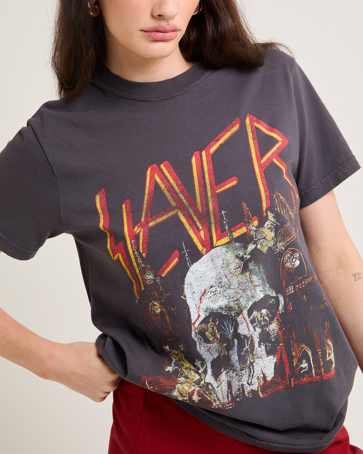Slayer Oversized T-Shirt FADED BLACK