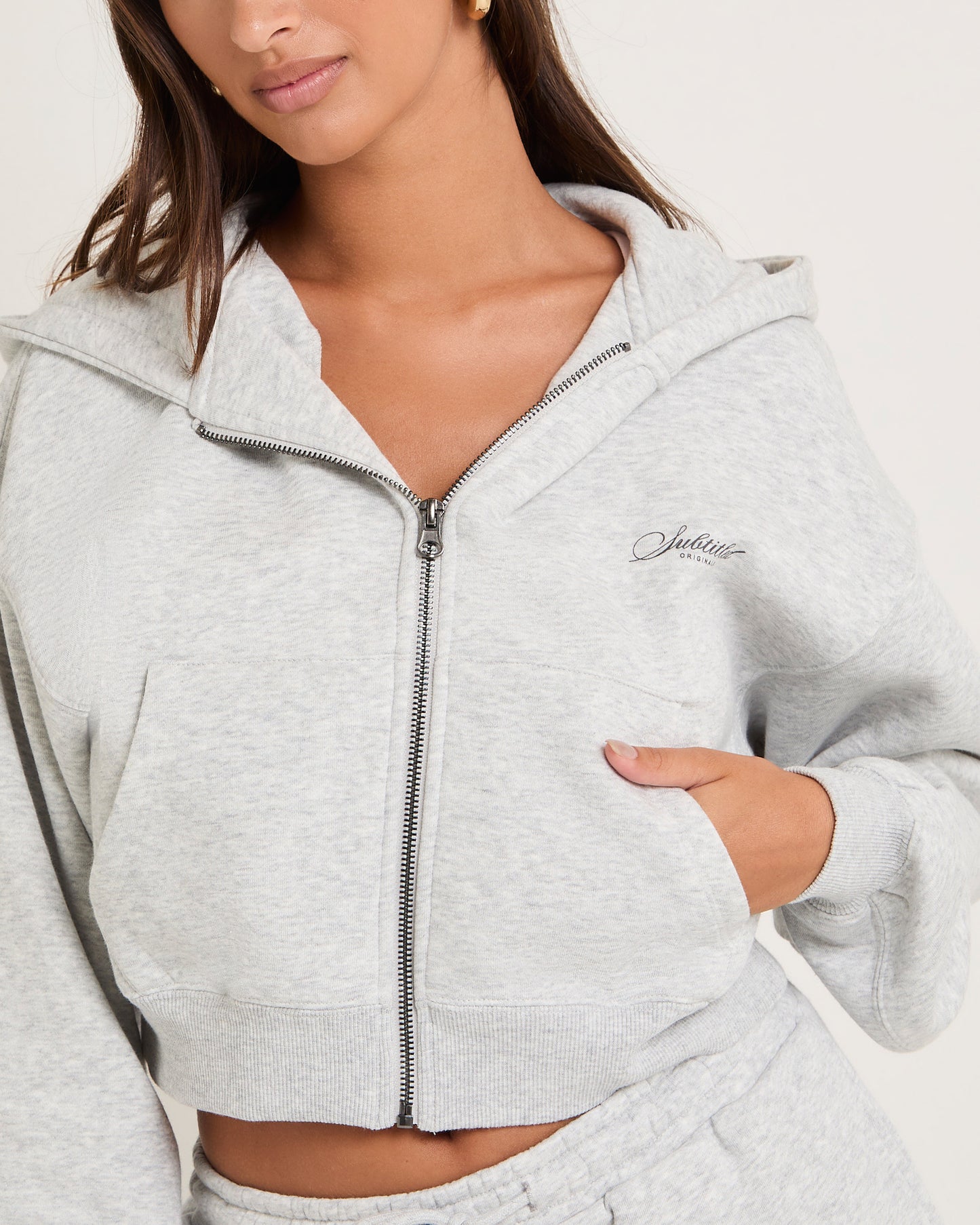 Cropped Zip Hoodie
