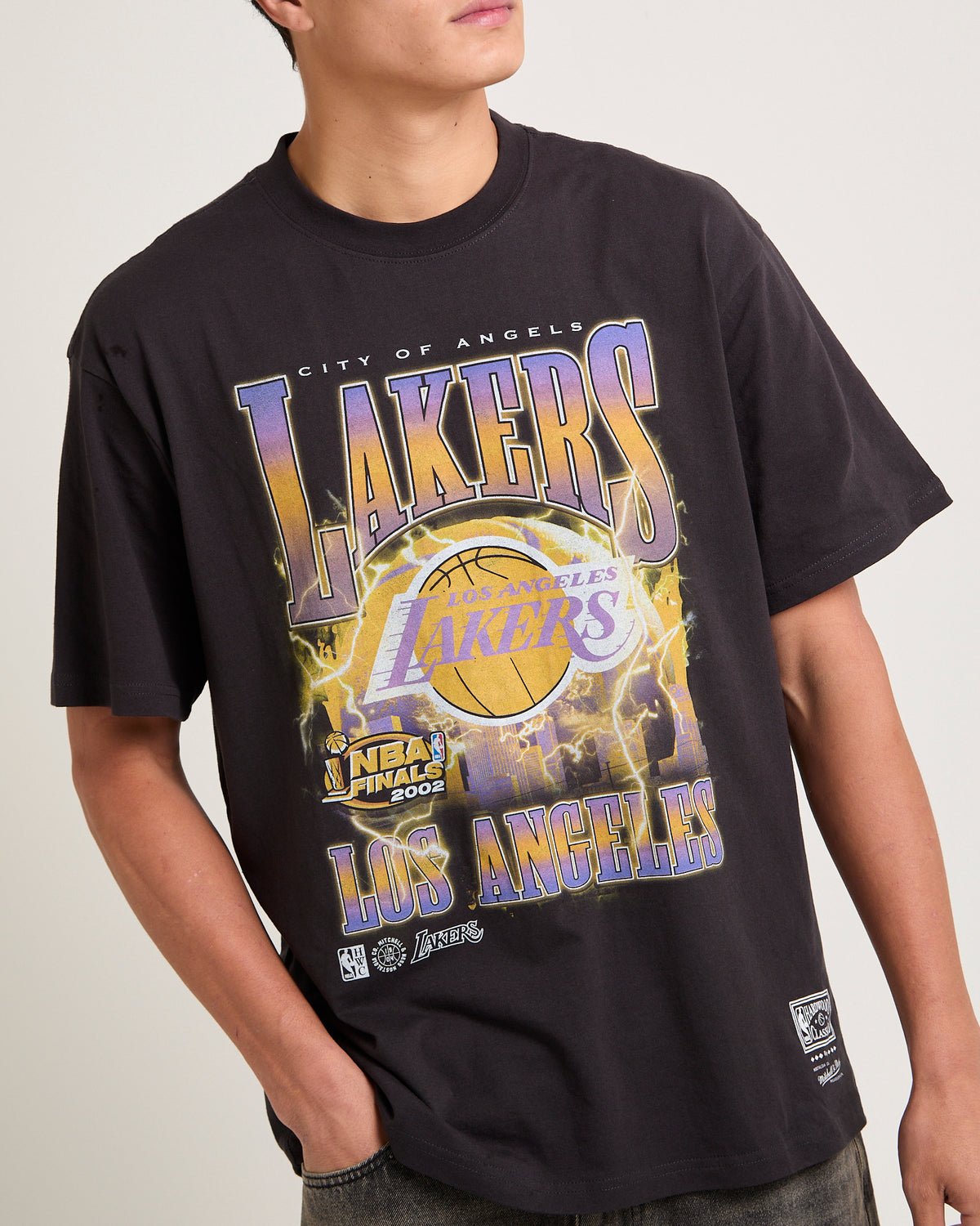 Los Angeles Lakers City Strike T-Shirt FADED BLACK