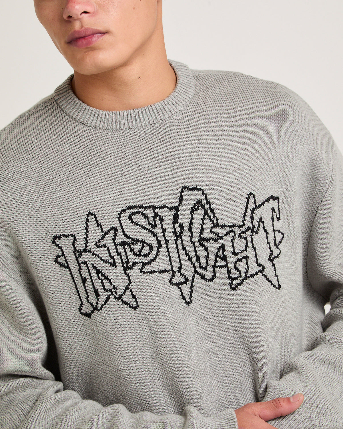 Seeing Intarsia Knit GREY