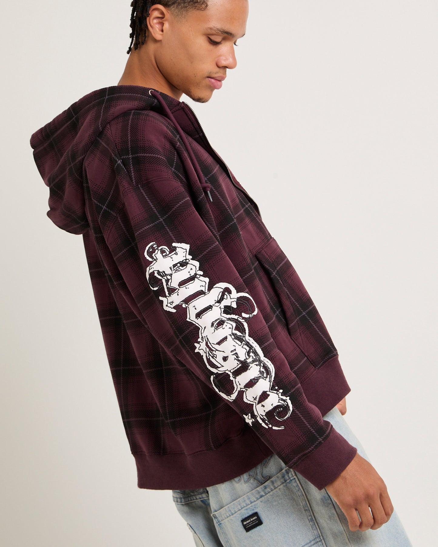 Yard Check Zip Through Hoodie