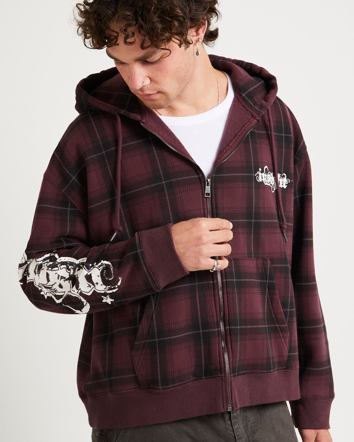 Yard Check Zip Through Hoodie MULTI