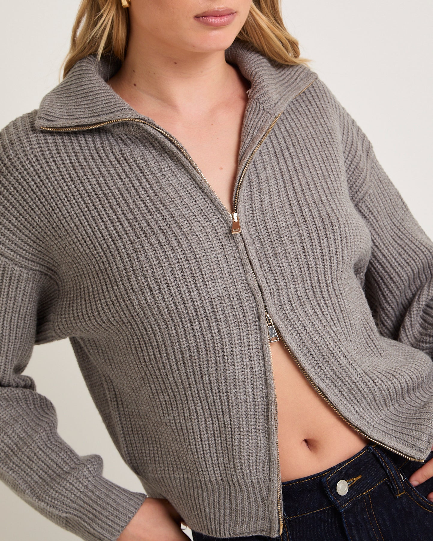 Ellie Double End Zip Longline Cardigan