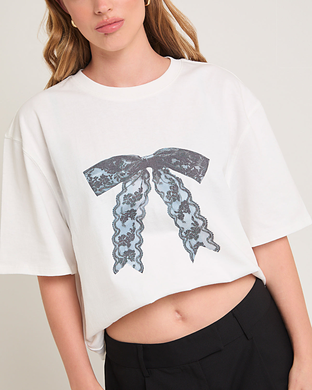Bow-Tiful Oversized T-Shirt WHITE