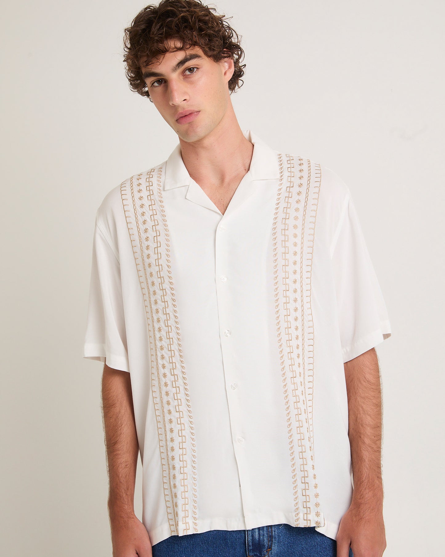 Capri Embroidered Short Sleeve Resort Shirt