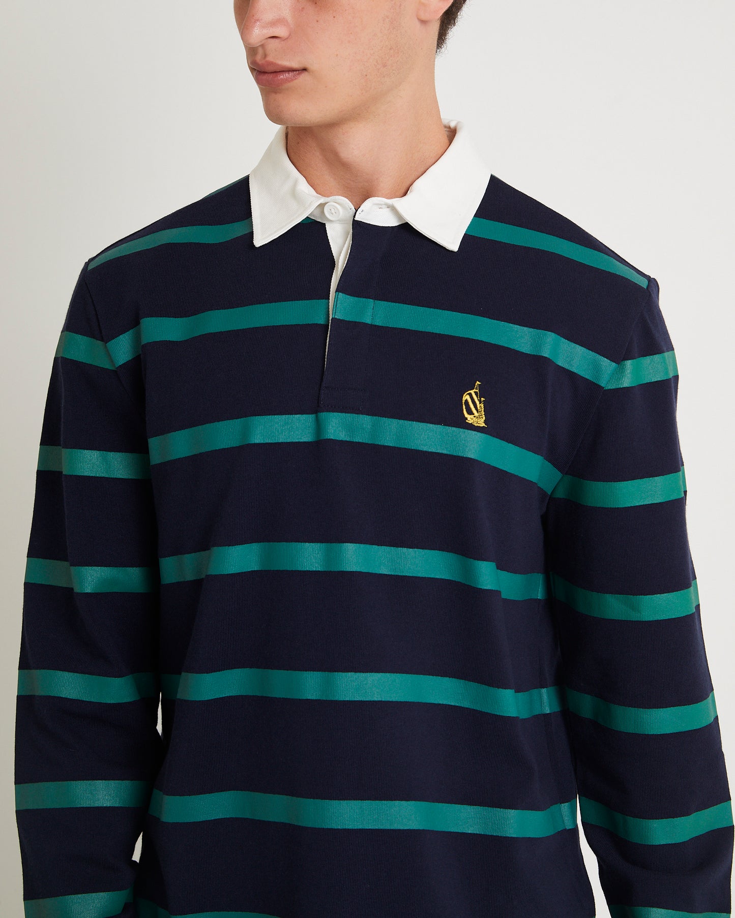 Rugby Stripe Long Sleeve Polo