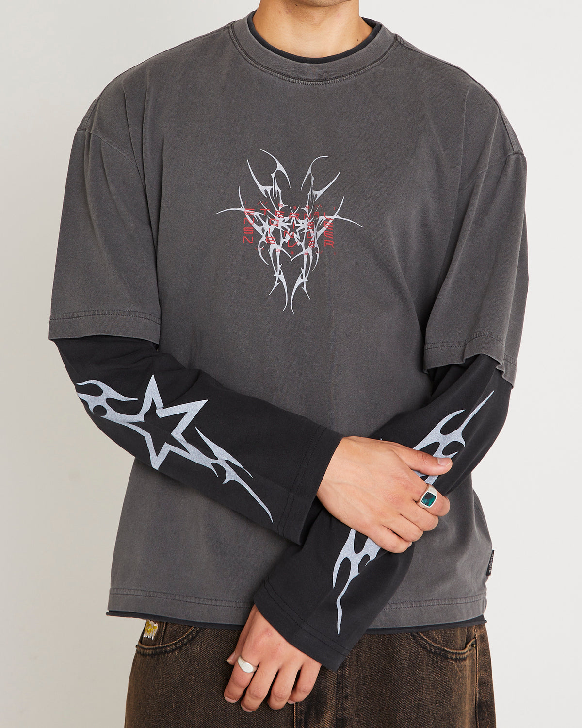 Mayhem Double Sleeve T-Shirt BLACK
