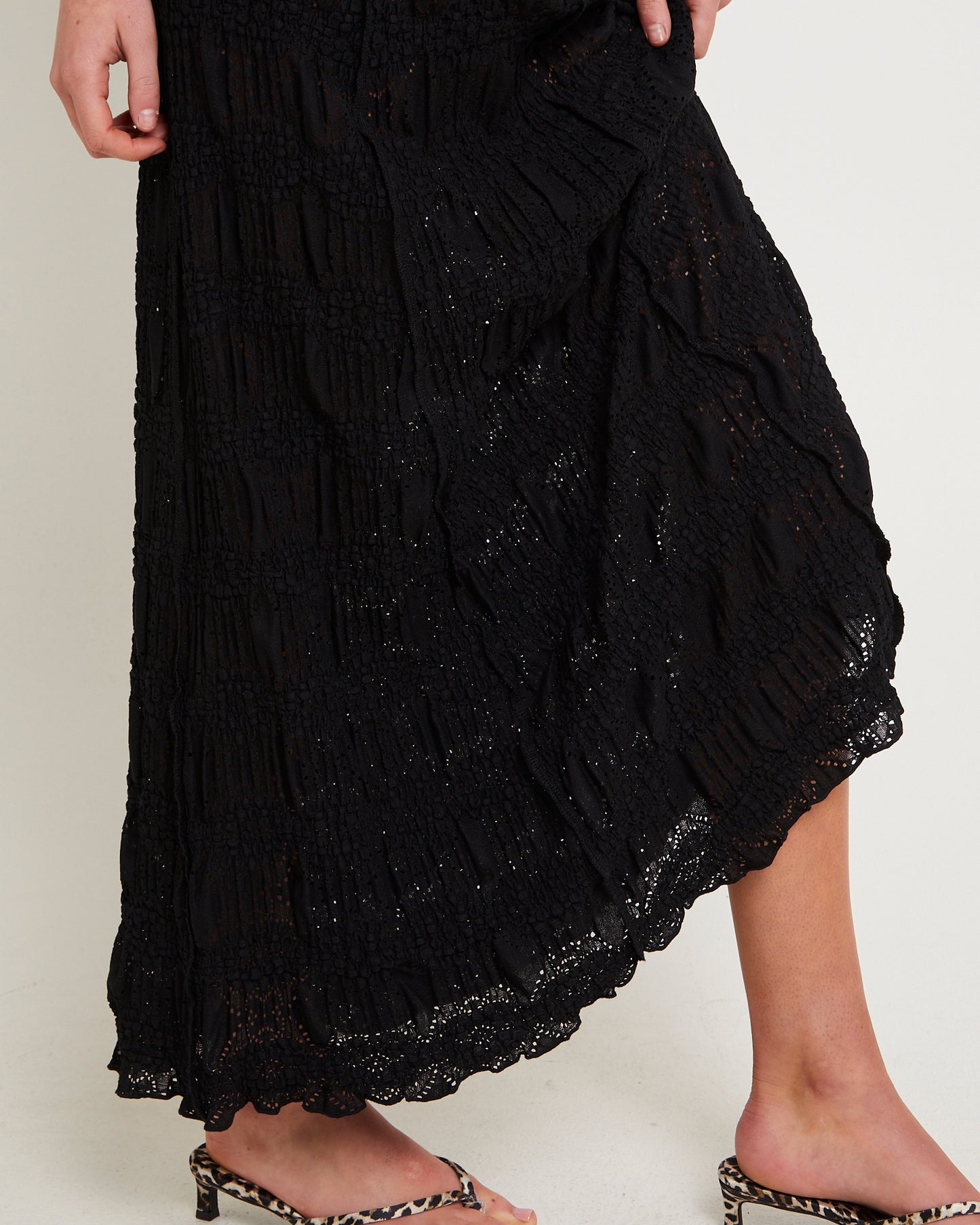 Amore Asymmetrical Textured Maxi Skirt
