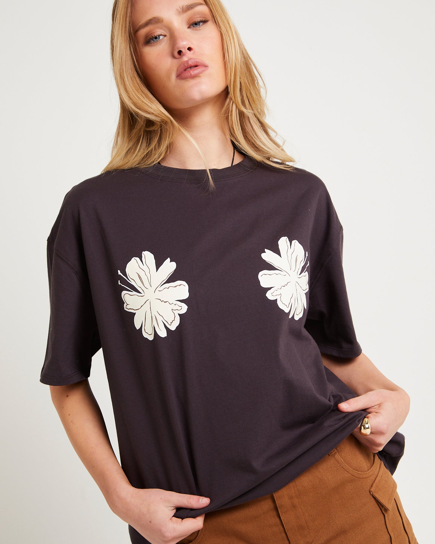 Flora Placement Oversized T-Shirt