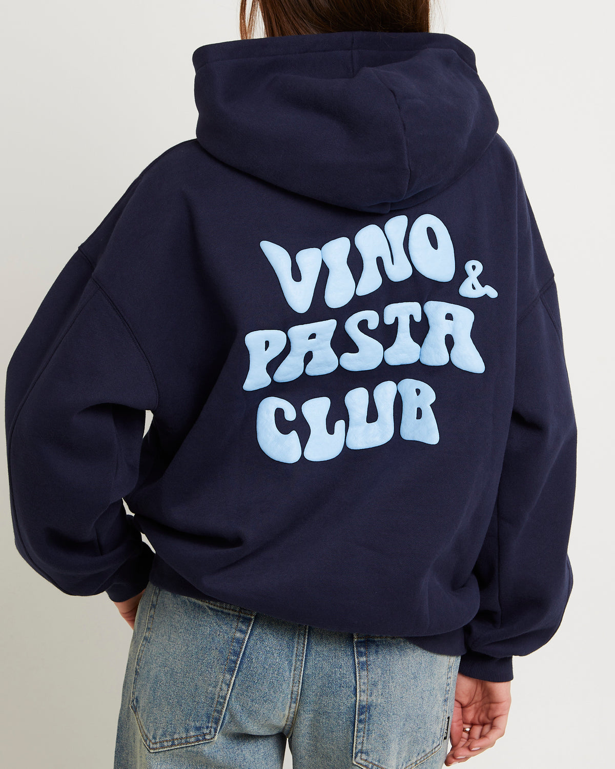 Vino & Pasta Oversized Hoodie NAVY BLUE
