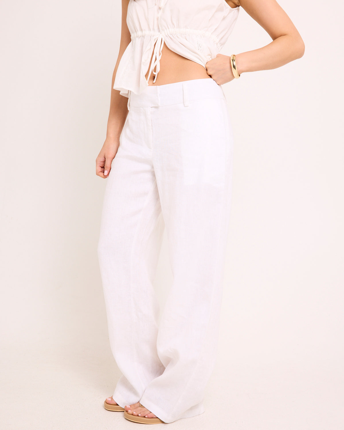 Peta Linen Pants WHITE