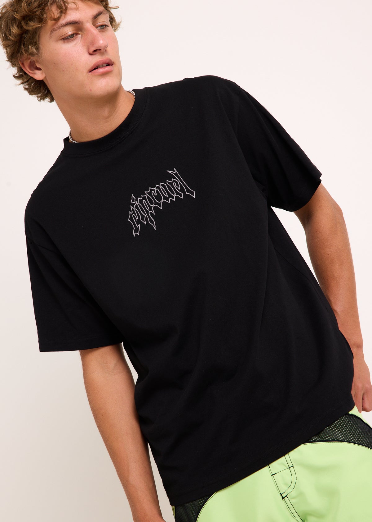 Archive Goth Embroidery T-Shirt BLACK