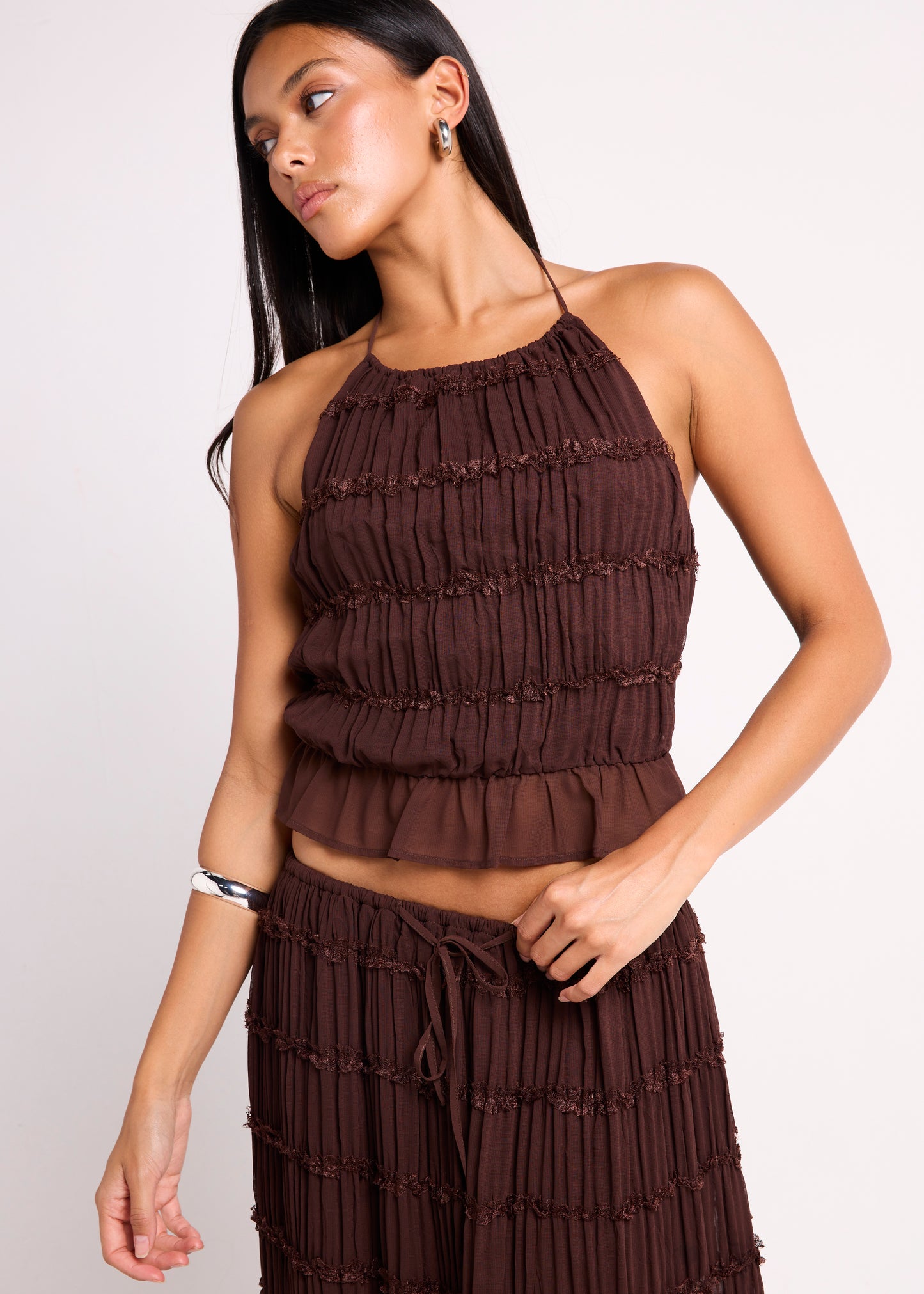 Alda Shirred Backless Top