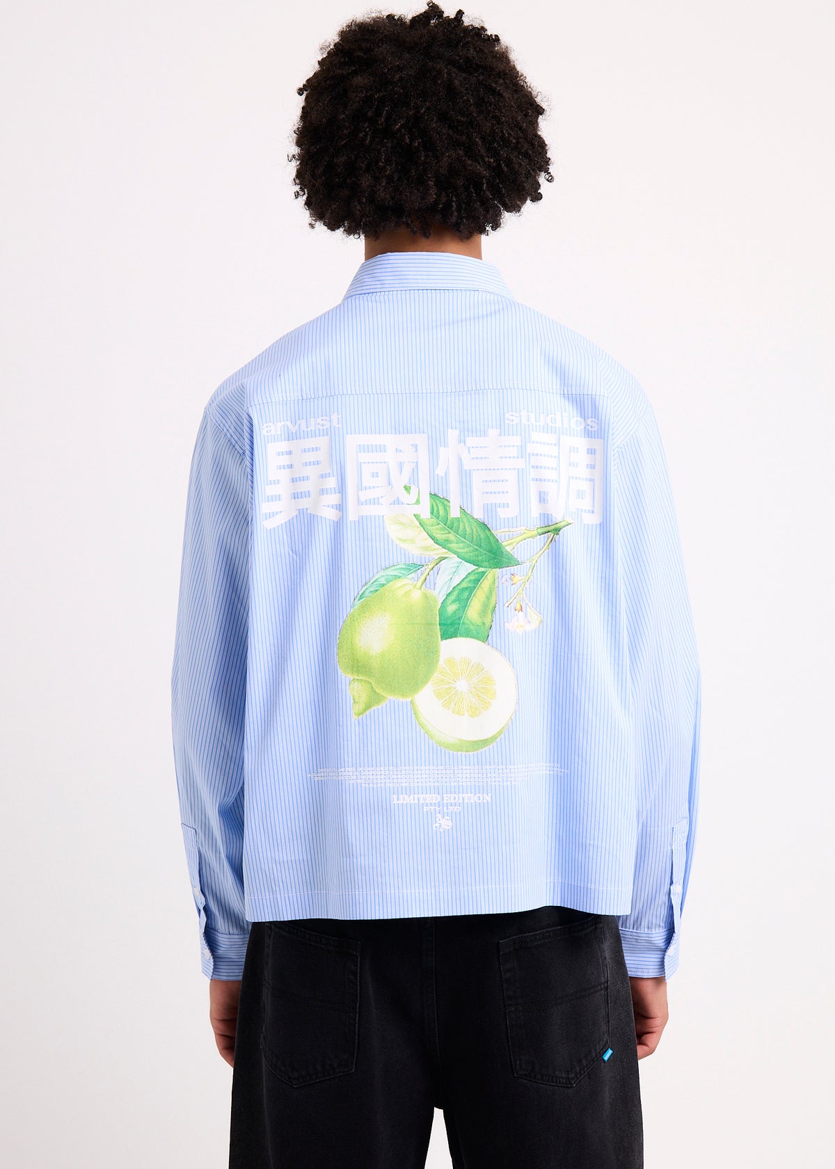 Honolulu Cropped Long Sleeve Shirt BLUE