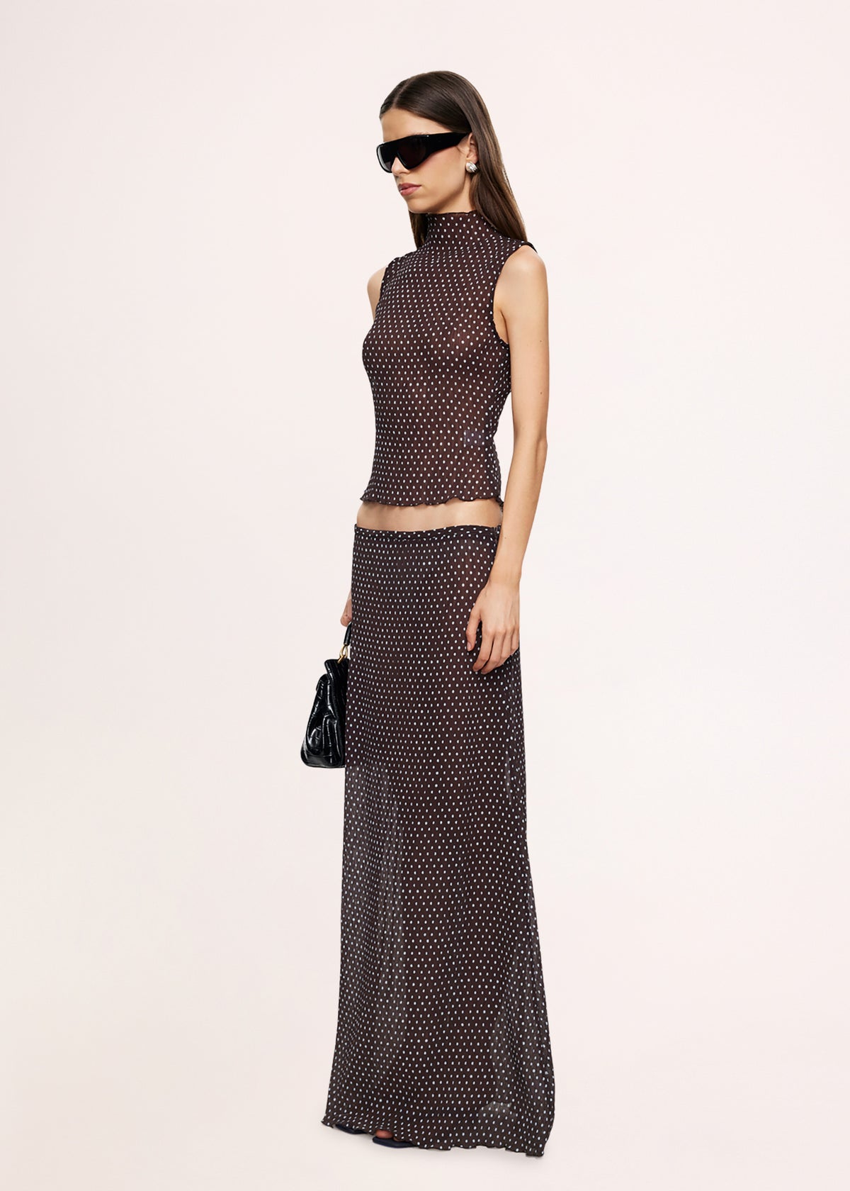 Ford Maxi Skirt CHOC BLUE POLKA