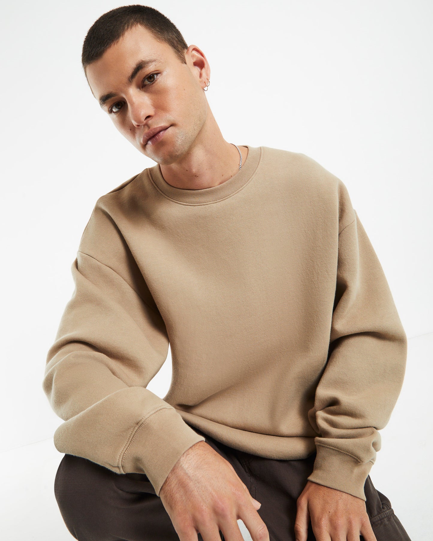 Crew Neck Jumper Tan