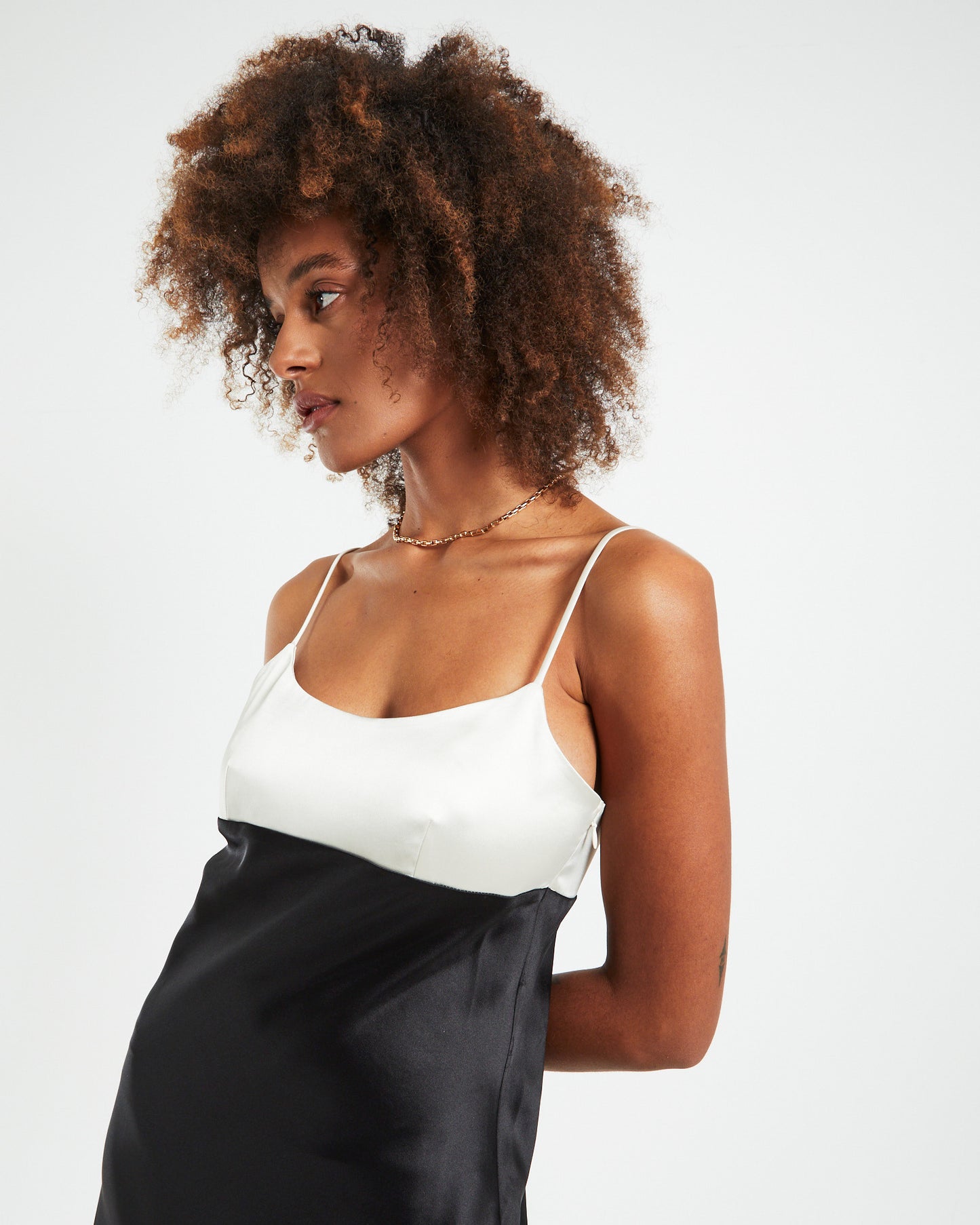 Amanda Colour Block Slip Dress Black/WHite