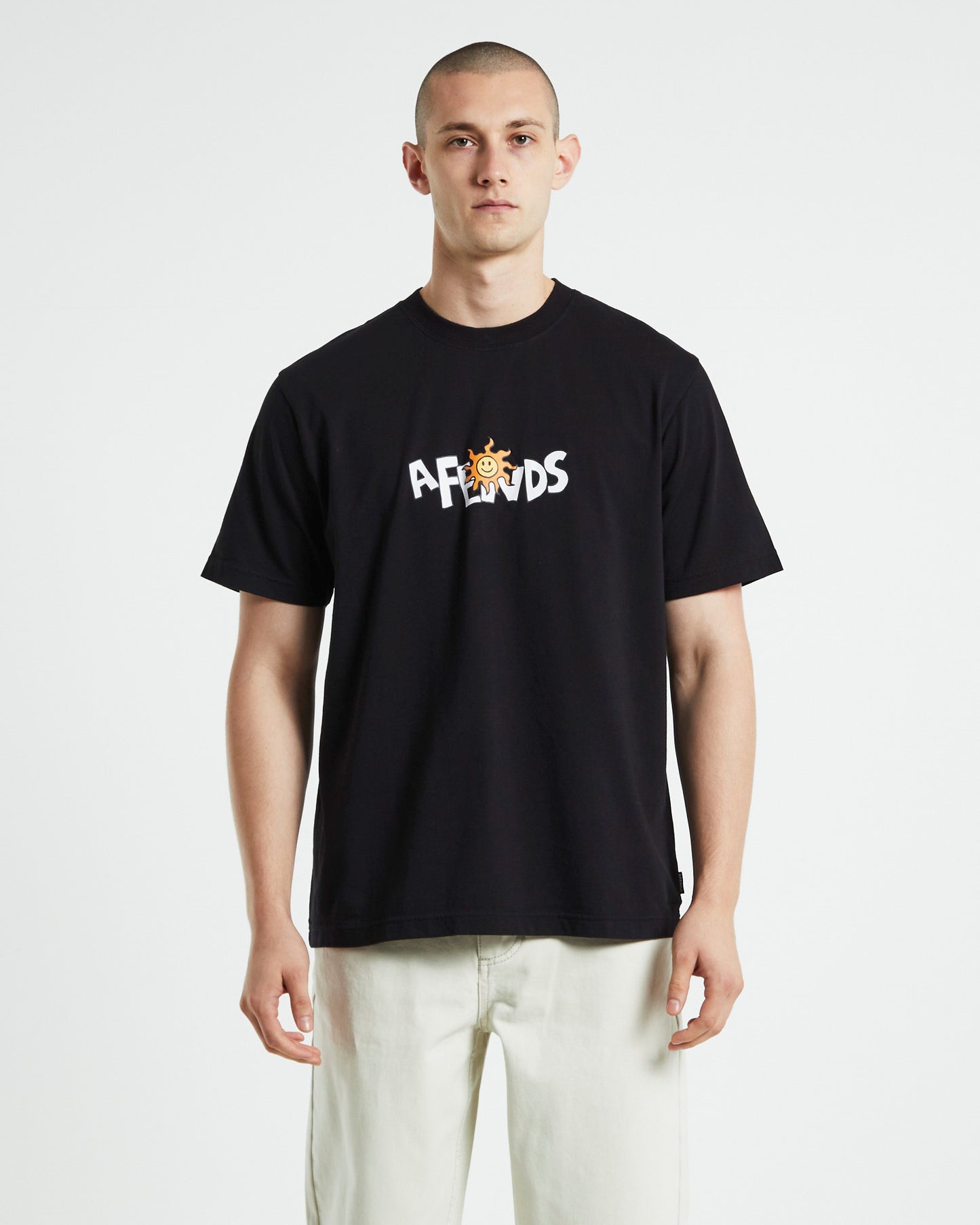 Sunshine Recycled Retro Fit Short Sleeve T-Shirt Black