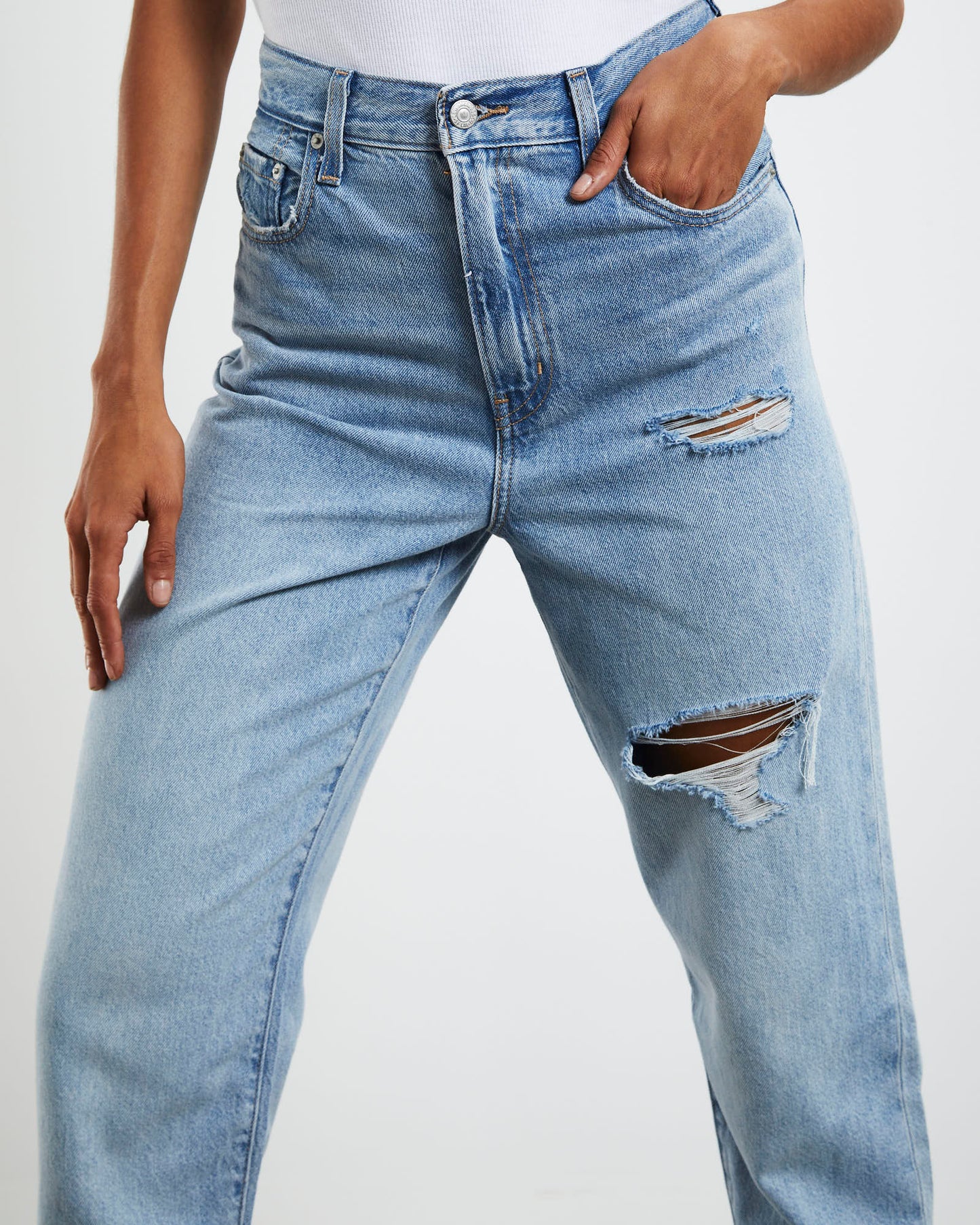 High Loose Taper Jeans Here To Stay Blue