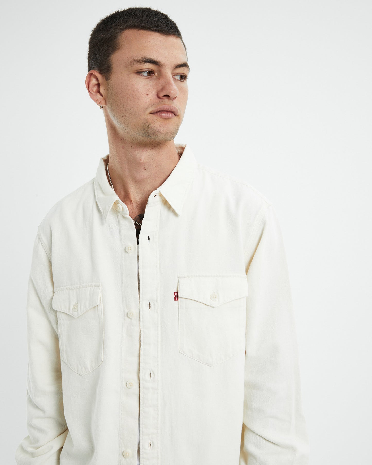 Relaxed Fit Western Shirt Fresh Ecru