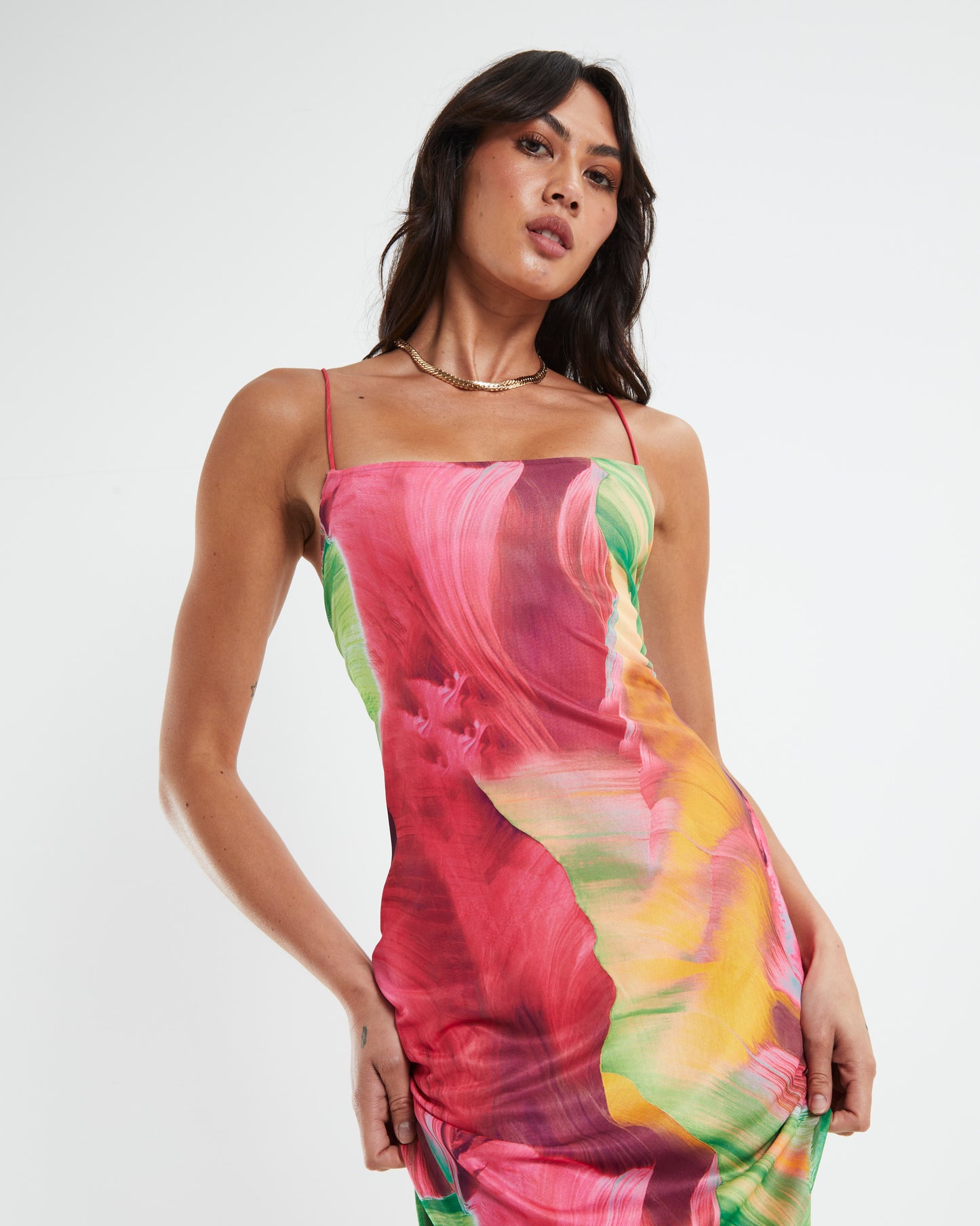Carmen Mesh Midi Dress Assorted