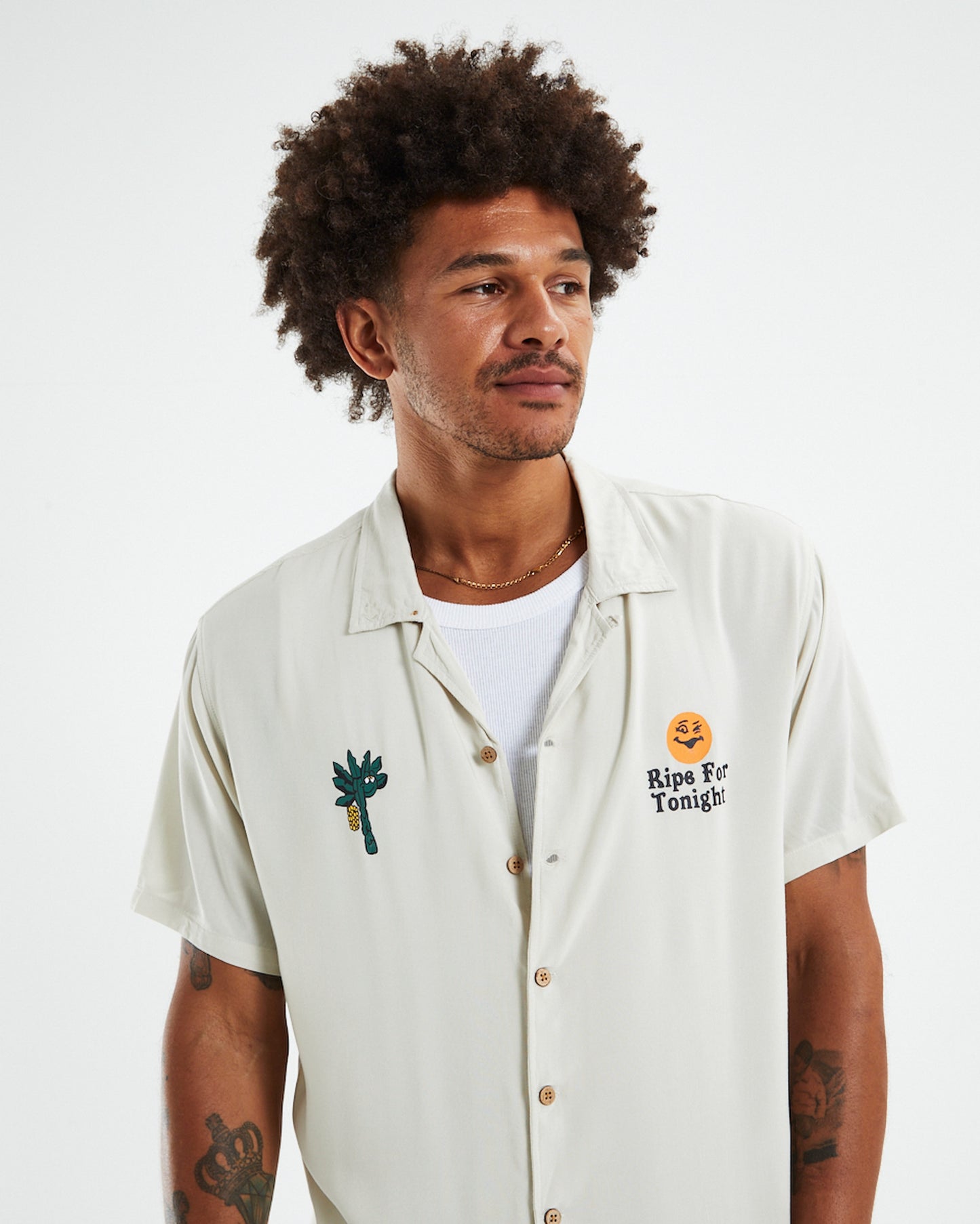Ripe Short Sleeve Shirt Dirty White