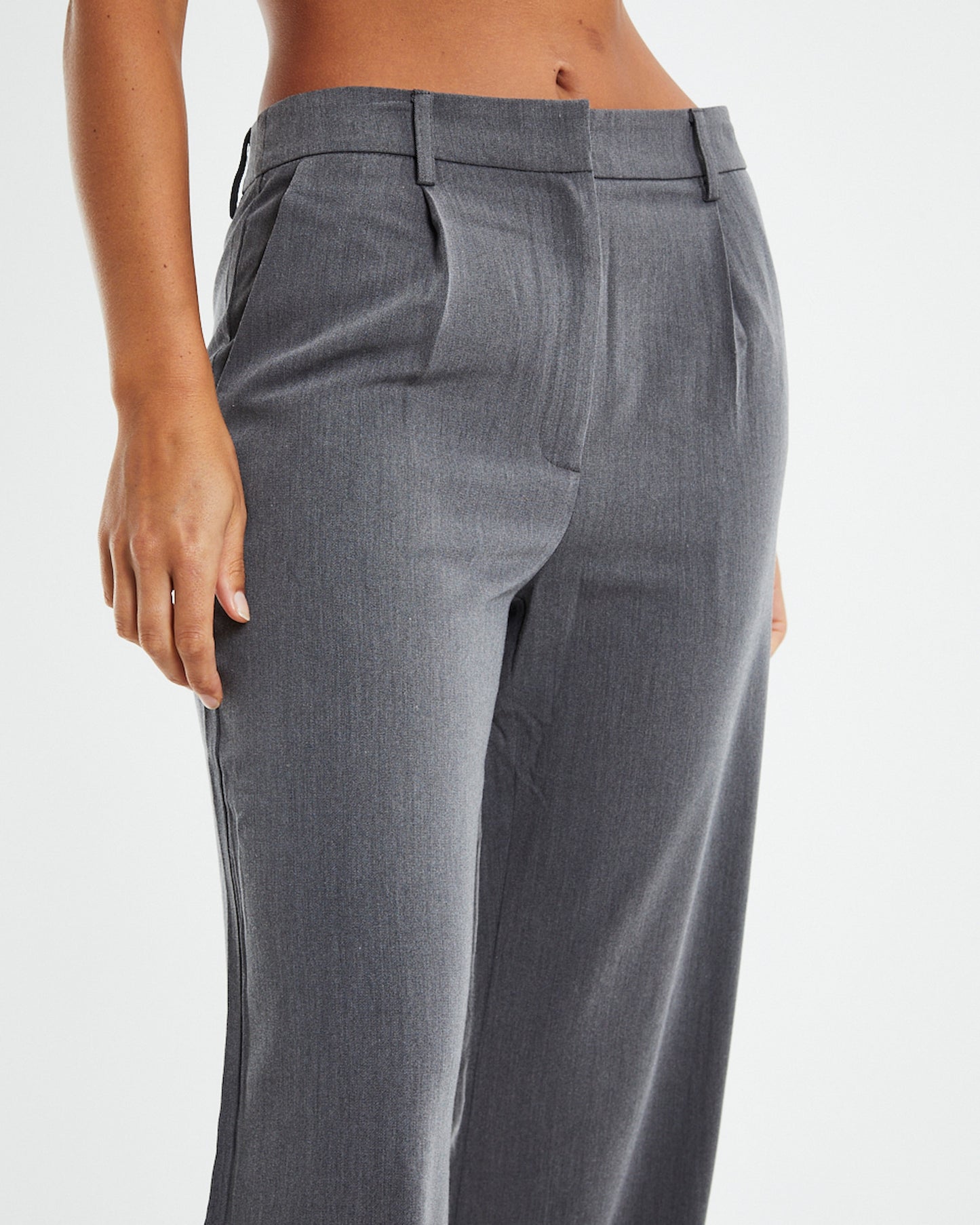 Tia Low Rise Suit Pants Grey