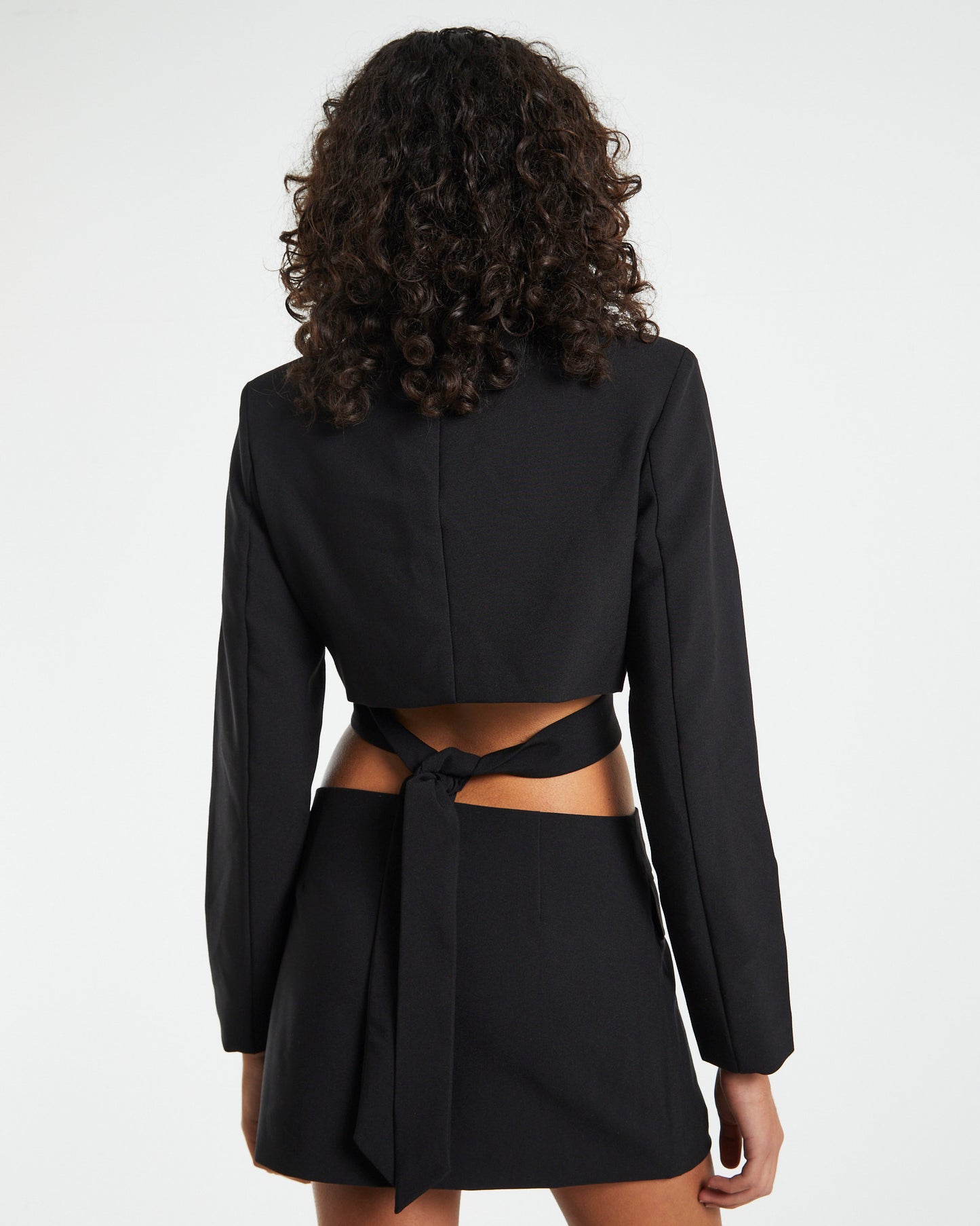 Margot Tied Up Cropped Blazer Black